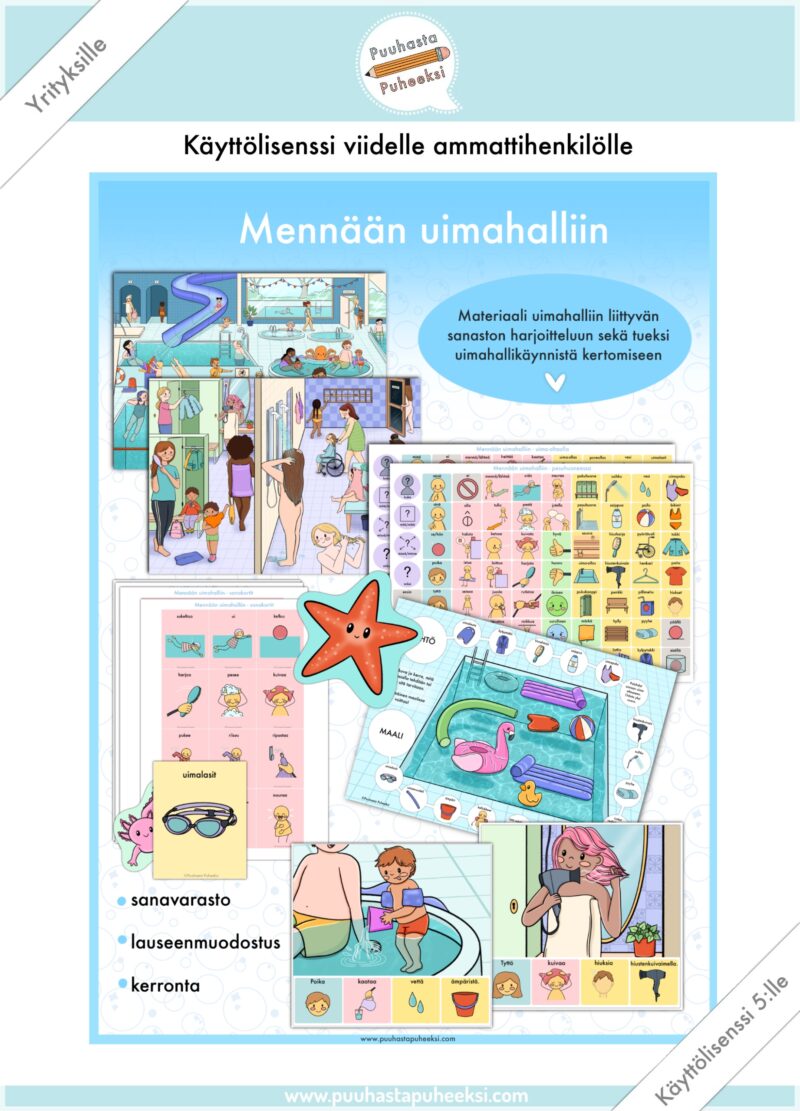 Mennään uimahalliin - käyttölisenssi 5:lle ammattihenkilölle