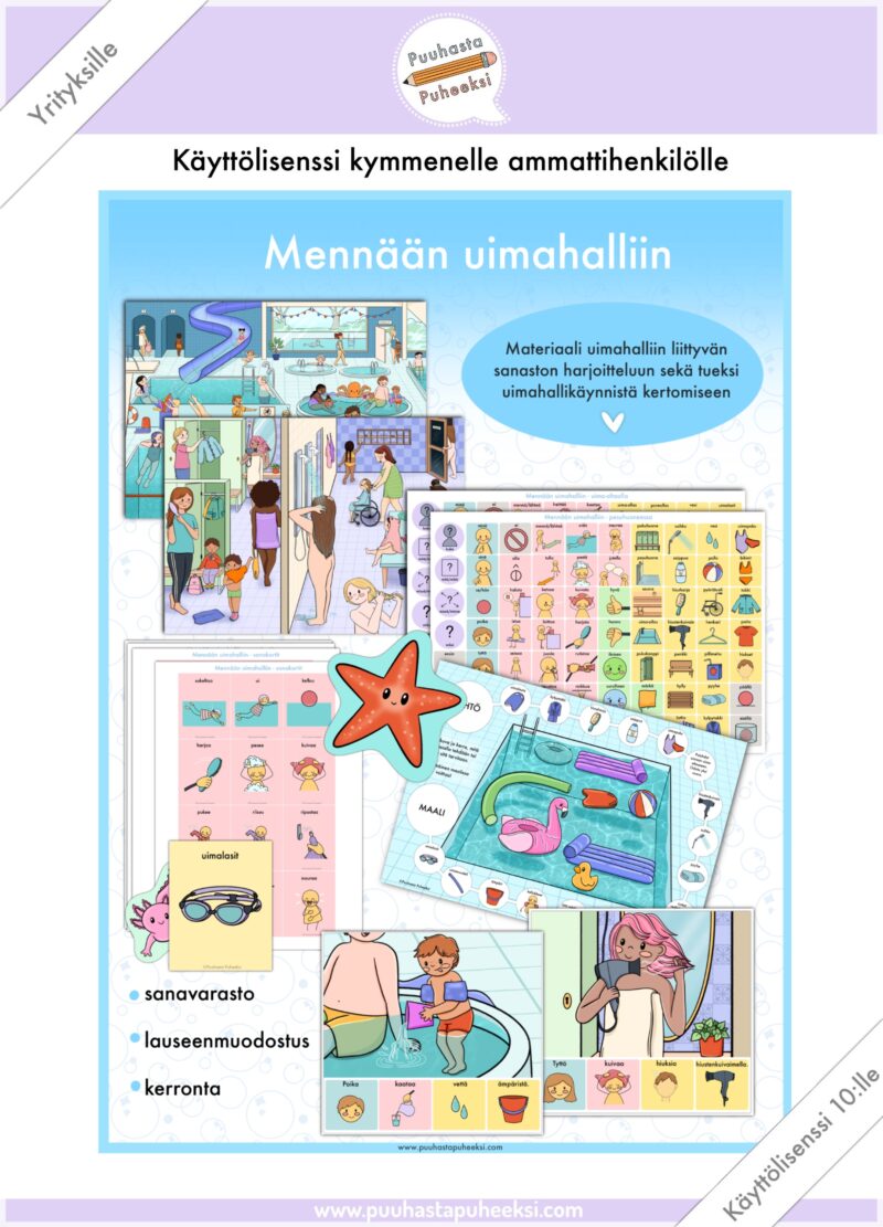 Mennään uimahalliin - käyttölisenssi 10:lle ammattihenkilölle