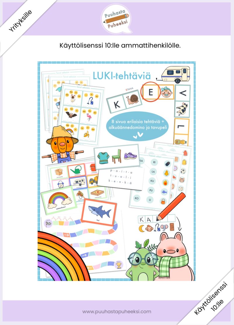 LUKI-tehtäviä - käyttölisenssi 10:lle ammattihenkilölle (Kopio)