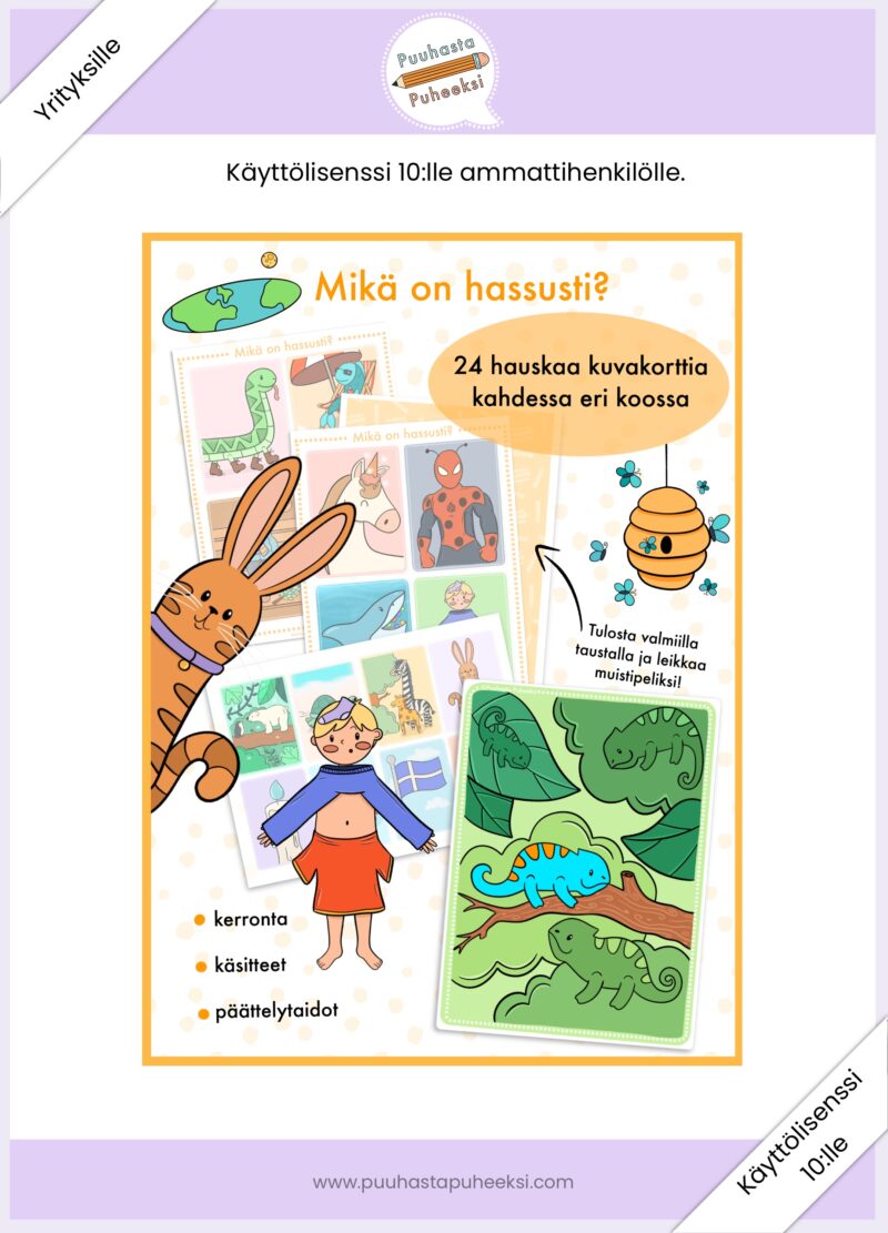 Mikä on hassusti? - käyttölisenssi 10:lle ammattihenkilölle