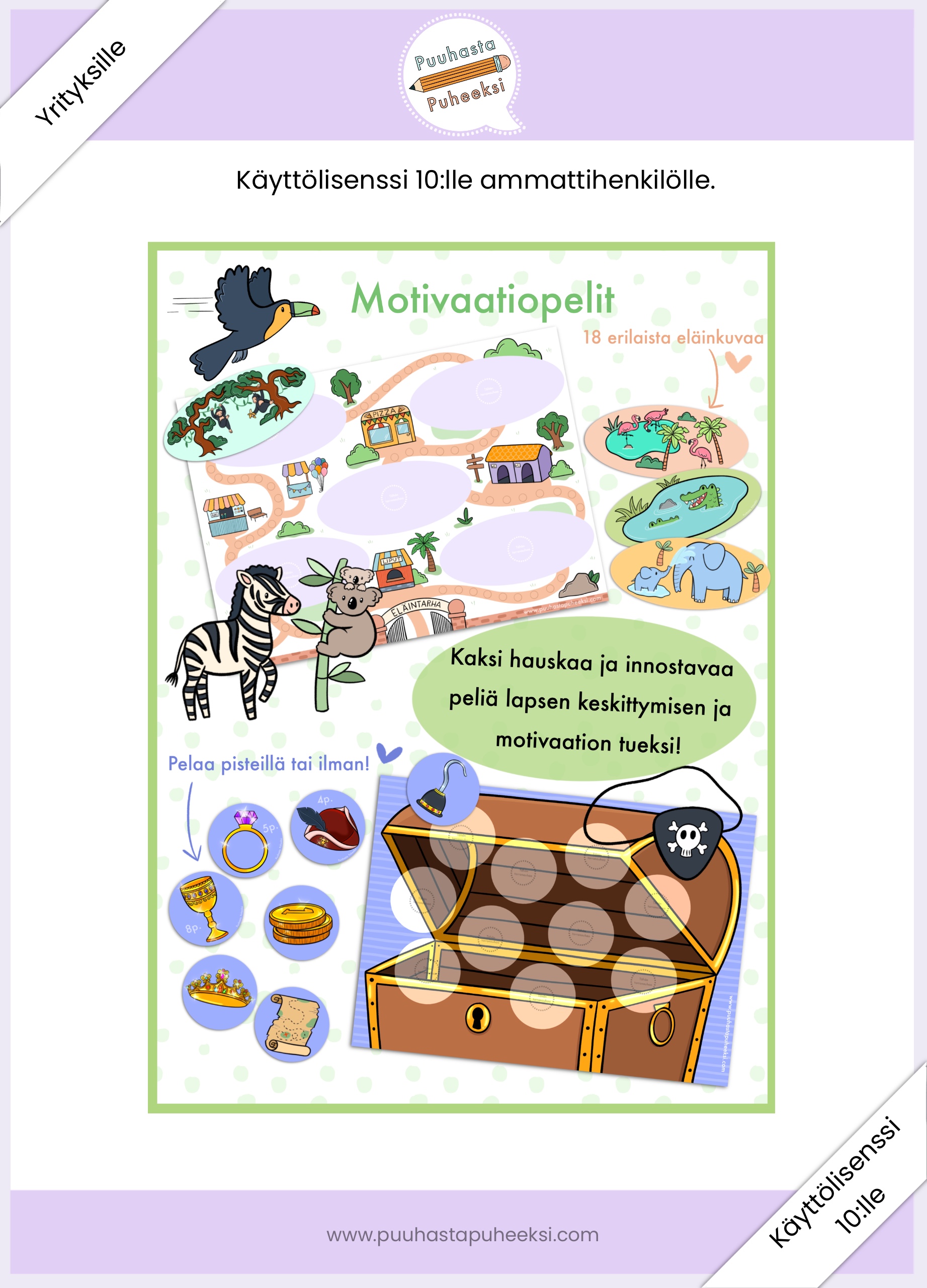 Motivaatiopelit - käyttölisenssi 10:lle ammattihenkilölle