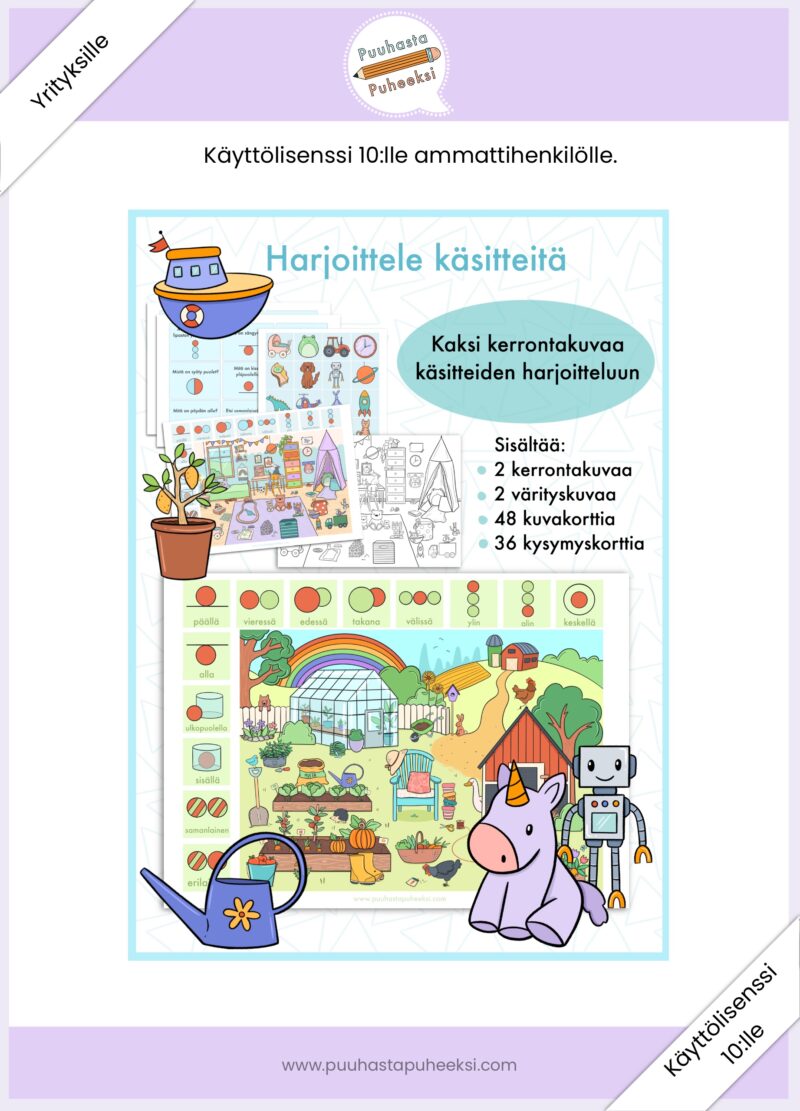 Harjoittele käsitteitä - käyttölisenssi 10:lle ammattihenkilölle