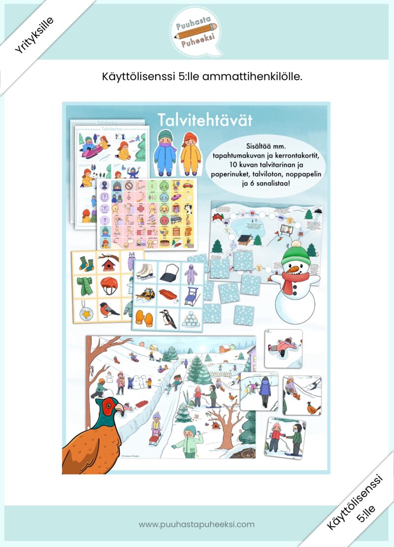Talvitehtävät - käyttölisenssi 5:lle ammattihenkilölle
